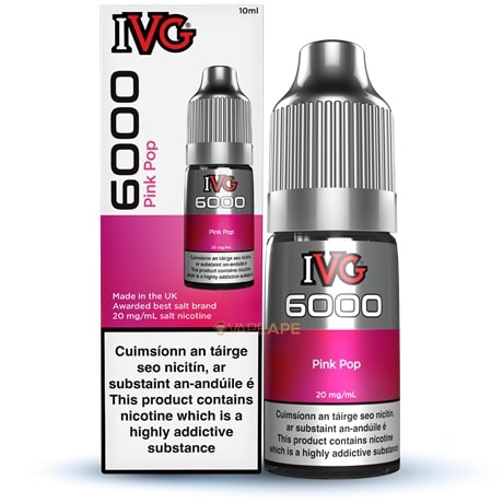 IVG 6000 Pink Pop 10ml Salt E-liquid | VAPEAPE 🐵 Ireland